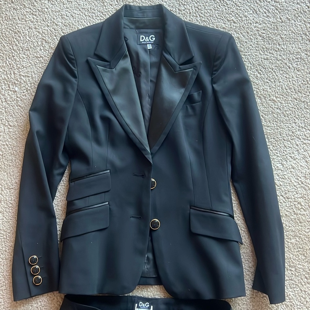 🔥 Dolce & Gabbana Single-breasted twill tuxedo jacket and pants Sz 30/44